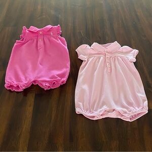 Ralph Lauren Pique and Cotton Polo Bubble Baby Girl Set